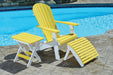 Berlin Gardens Comfo Back Folding Adirondack, Folding Footstool, and Folding End Table - Sunburst Yellow on White