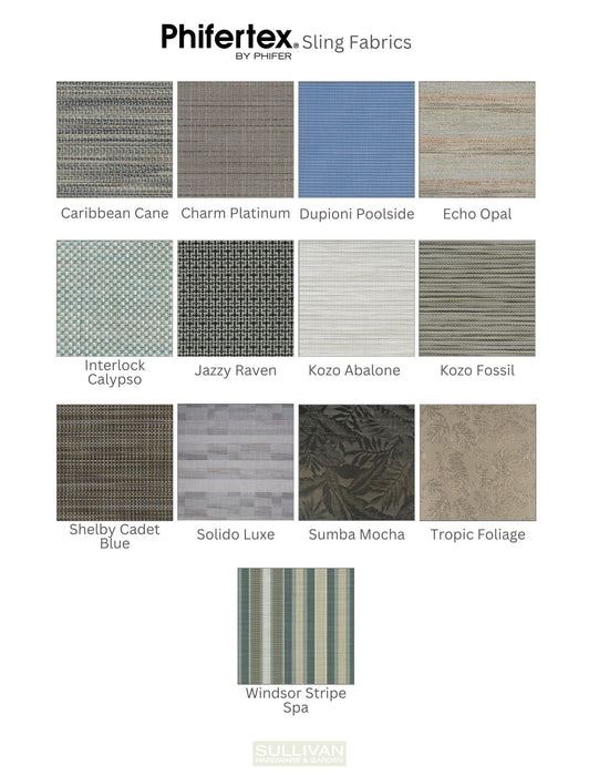 Phifertex Sling Fabric Color Options for Berlin Gardens