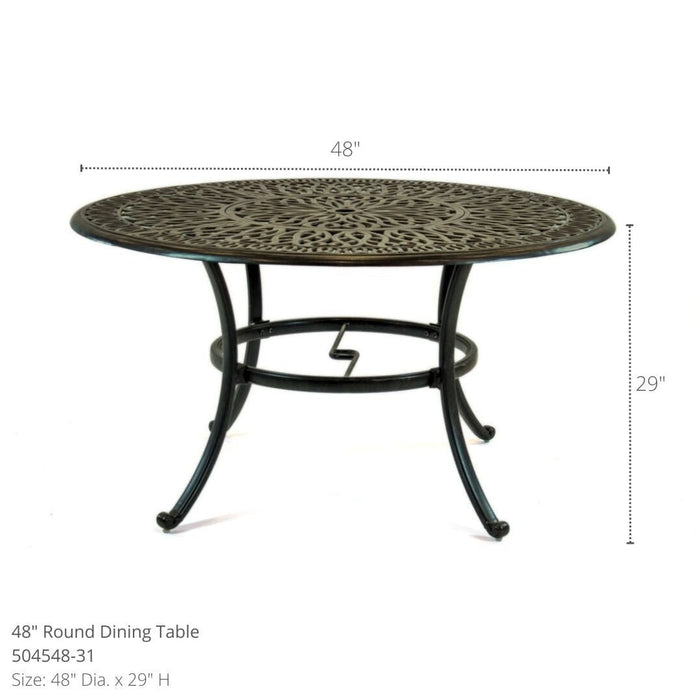 Biscayne 48" Round Dining Set with Swivels (5 Piece Set) - Sullivan Hardware & Garden