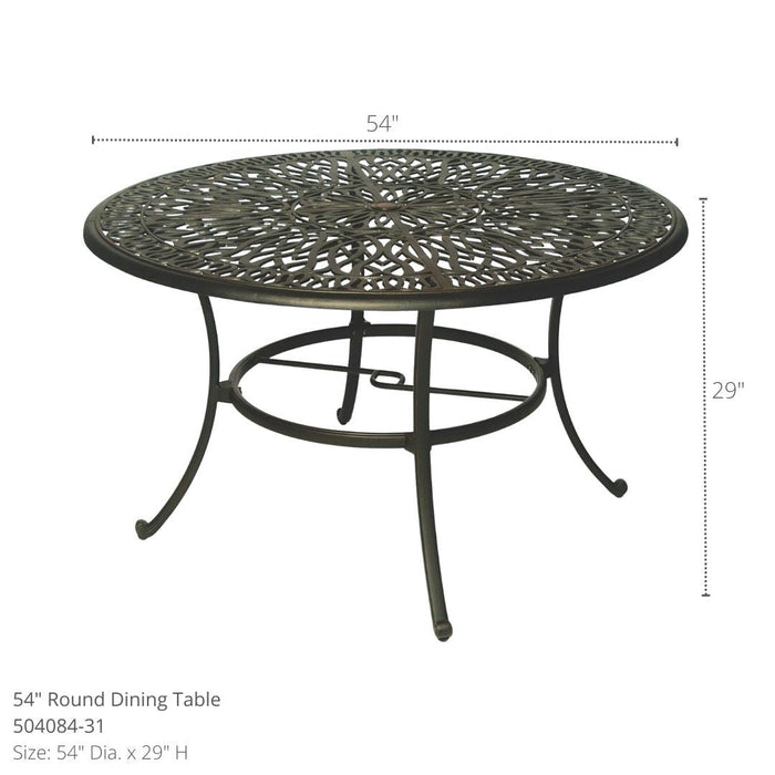 Biscayne 54" Round Dining Set with Swivels (5 Piece Set) - Sullivan Hardware & Garden