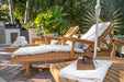 Berlin Gardens Natural Teak Casual Back Chaise Lounge with Canvas Natural Cushion