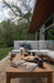 Berlin Gardens Classic Terrace Sectional and Rectangular Coffee Table in Antique Mahogany