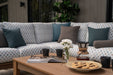 Berlin Gardens Classic Terrace Sectional and Rectangular Coffee Table in Antique Mahogany