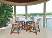 Berlin Gardens Comfo Back Counter Chairs around Garden Classic Round Counter Table - Weatherwood on Chocolate Brown