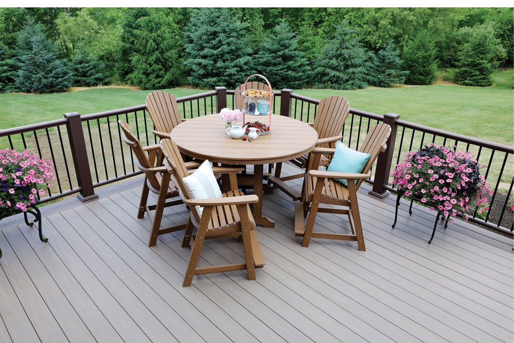 Berlin Gardens Comfo Back Counter Chairs around Garden Classic Round Counter Table in Antique Mahogany