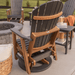 Berlin Gardens Comfo Back Single Glider - Smoke Gray on Antique Mahogany