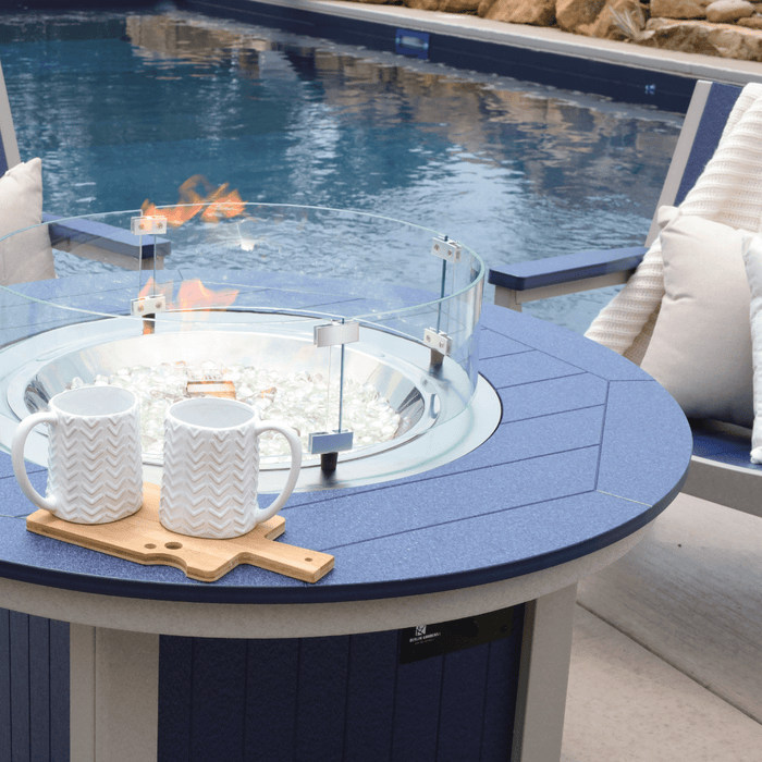 Berlin Gardens Donoma 44" Round Fire Pit - Pacific Blue on White