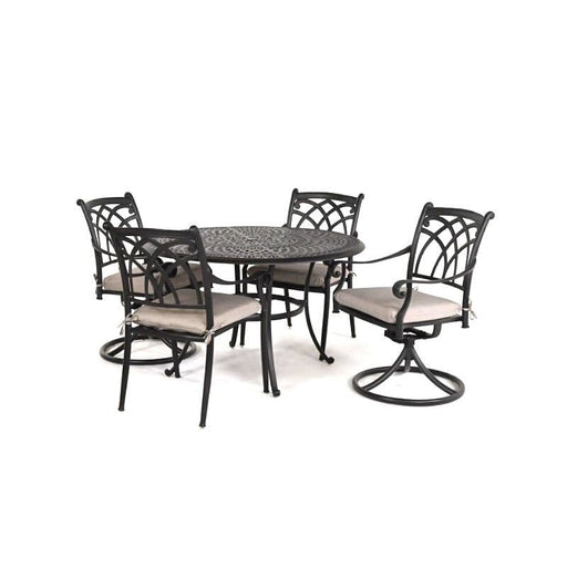 Hanamint Bella 48" Round Dining Set with Swivels (5 Piece Set) - Sullivan Hardware & Garden
