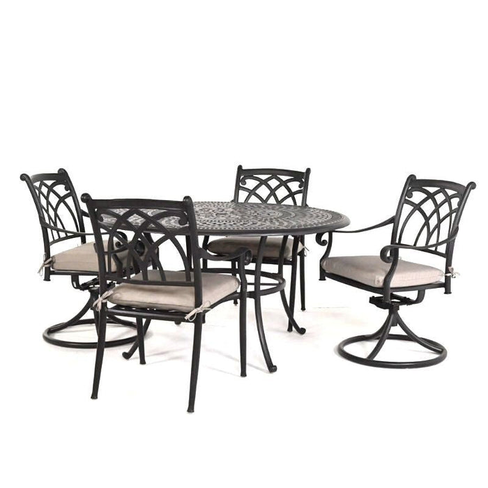 Hanamint Bella 54" Round Dining Set with Swivels (5 Piece Set) - Sullivan Hardware & Garden
