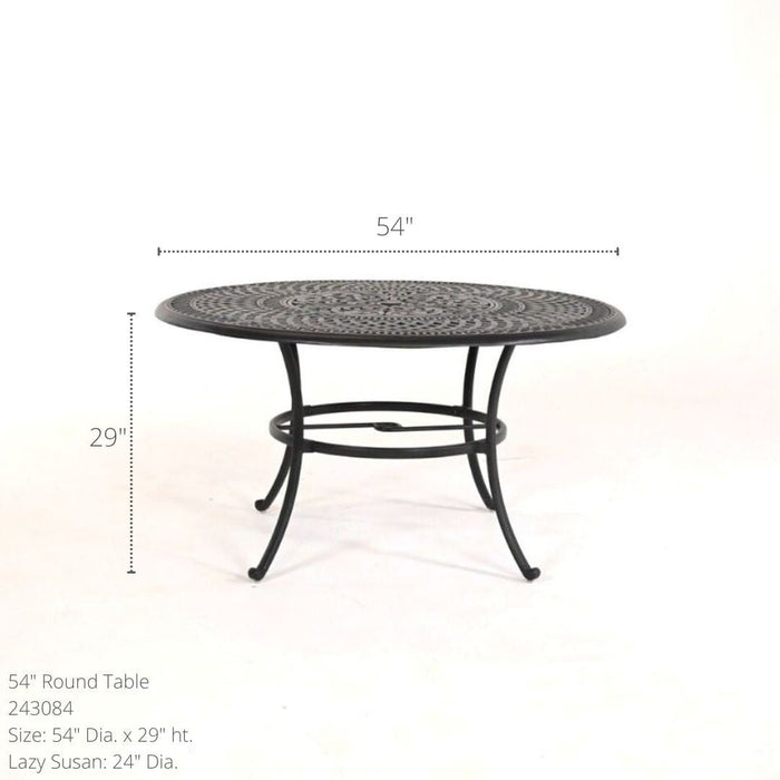 Hanamint Bella 54" Round Inlaid Lazy Susan Table - Sullivan Hardware & Garden
