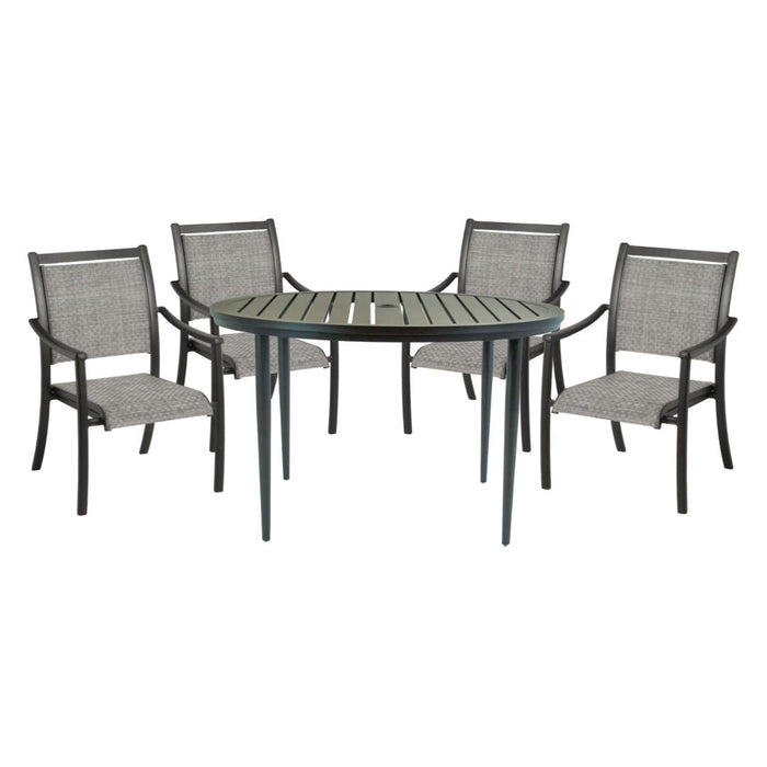 Hanamint Carlisle 48" Round Sling Dining Set (5 Piece Set) - Sullivan Hardware & Garden