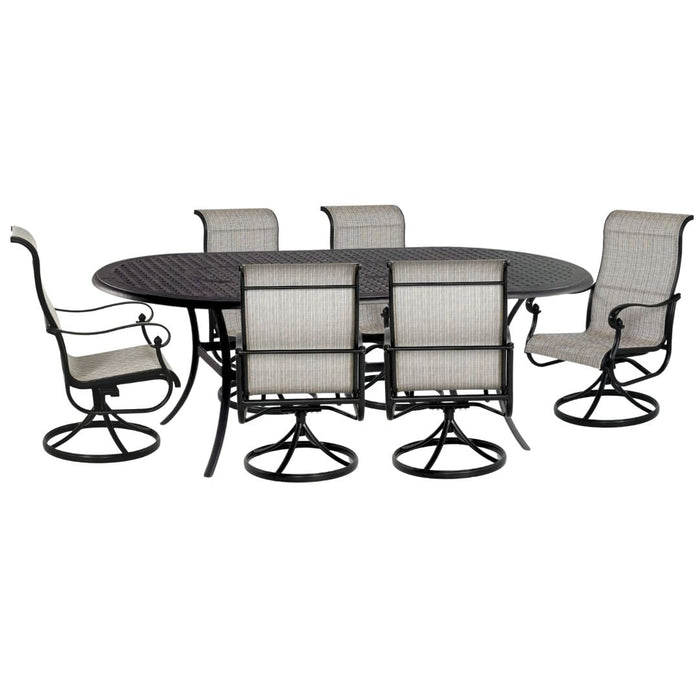 Hanamint Classic 42" x 84" Oval Sling Dining Set (7 Piece Set) - Sullivan Hardware & Garden