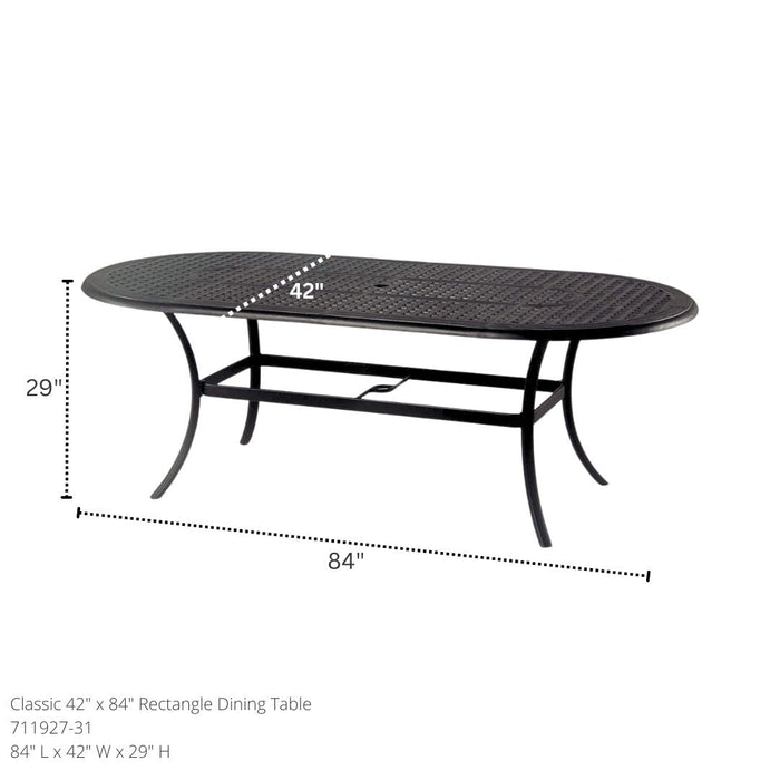 Hanamint Classic 42" x 84" Oval Sling Dining Set (7 Piece Set) - Sullivan Hardware & Garden