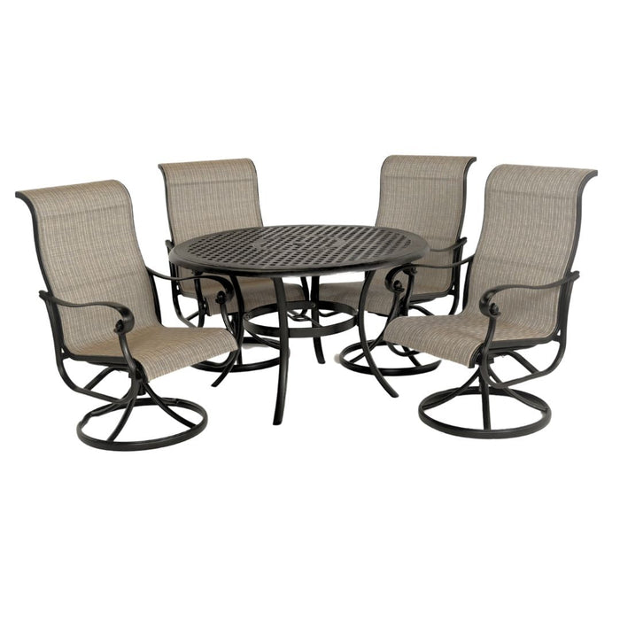 Hanamint Classic 48" Round Sling Dining Set (5 Piece Set) - Sullivan Hardware & Garden