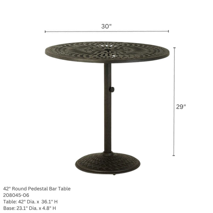 Hanamint Mayfair 42" Round Pedestal Bar Set (5 Piece Set) - Sullivan Hardware & Garden