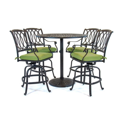 Hanamint Mayfair 42" Round Pedestal Bar Set (5 Piece Set) - Sullivan Hardware & Garden