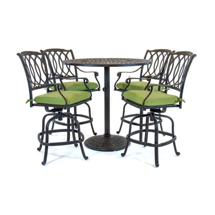 Hanamint Mayfair 42" Round Pedestal Bar Set (5 Piece Set) - Sullivan Hardware & Garden