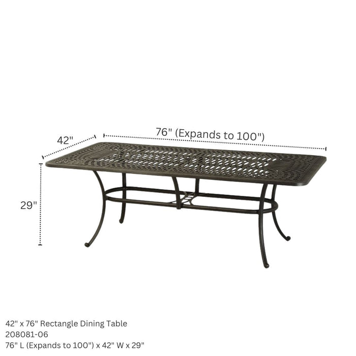 Hanamint Mayfair 42" x 76" Dining Set with Swivels (7 Piece Set) - Sullivan Hardware & Garden