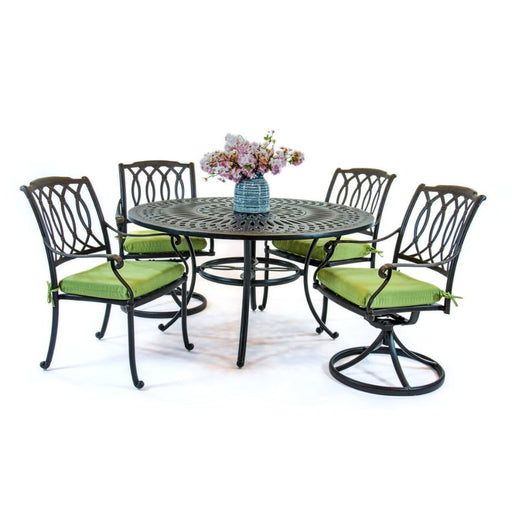 Hanamint Mayfair 54" Round Dining Set with Swivels (5 Piece Set) - Sullivan Hardware & Garden