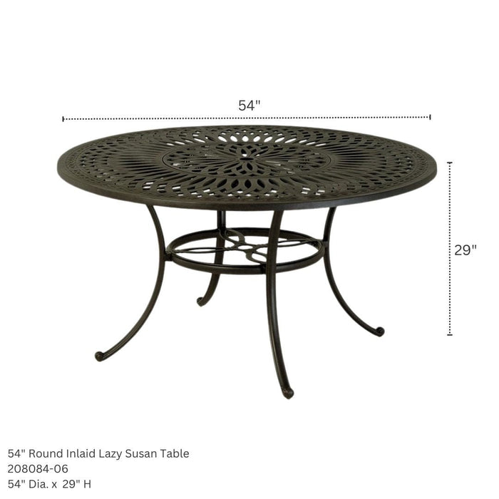 Hanamint Mayfair 54" Round Inlaid Lazy Susan Table - Sullivan Hardware & Garden