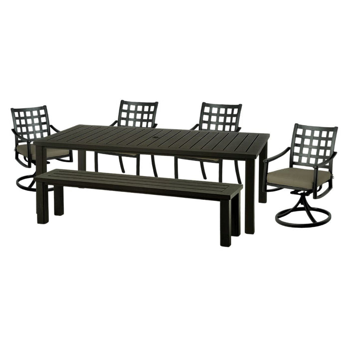 Hanamint Sherwood 44" x 84" Dining Set with Bench (6 Piece Set) - Sullivan Hardware & Garden
