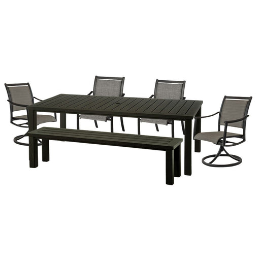 Hanamint Sherwood 44" x 84" Sling Dining Set with Bench (6 Piece Set) - Sullivan Hardware & Garden
