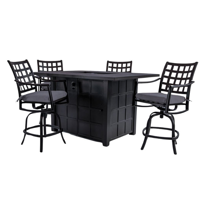 Hanamint Sherwood 47" x 64" Fire Dining Set Counter Height (5 Piece) - Sullivan Hardware & Garden