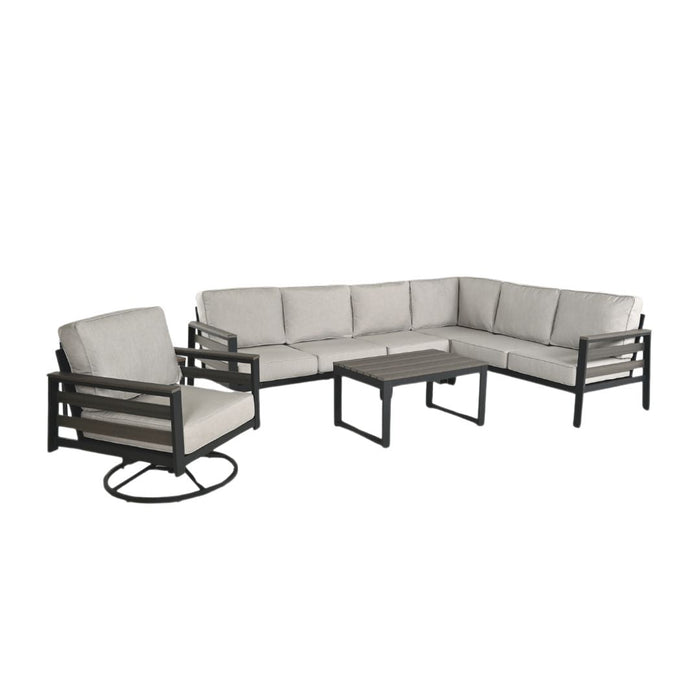 Hixon Panel Sectional Deep Seating Set (7 Piece Set) - Sullivan Hardware & Garden