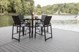 Murphy 42” Round Bar Table in Black with Murphy Stationary Bar Poly Chairs in Black with Black poly