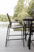 Murphy 42” Round Bar Table in Black with Murphy Stationary Bar Poly Chairs in Black with Black poly