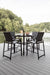 Murphy 42” Round Bar Table in Black with Murphy Stationary Bar Poly Chairs in Black with Black poly