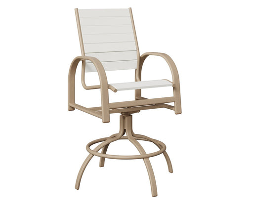 Murphy Poly Swivel Bar Chair in Sahara Speckle and White Poly
