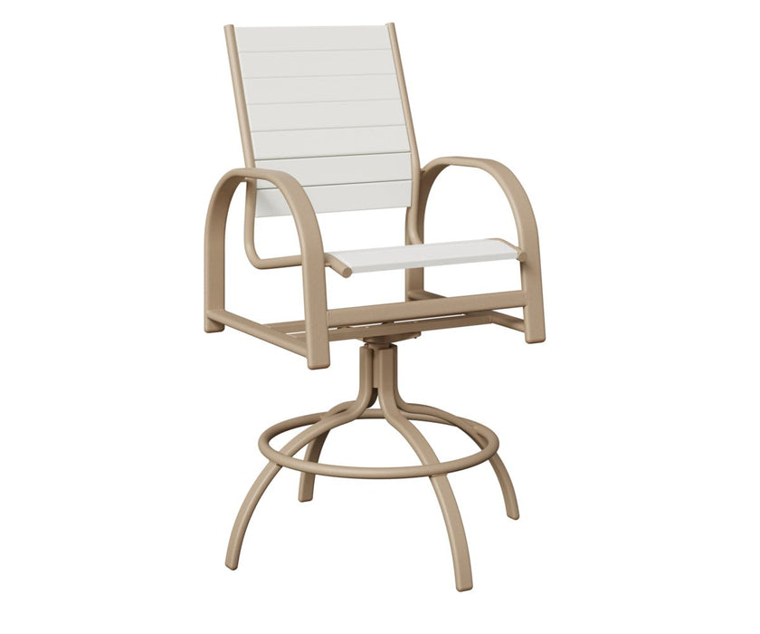 Murphy Poly Swivel Bar Chair in Sahara Speckle and White Poly
