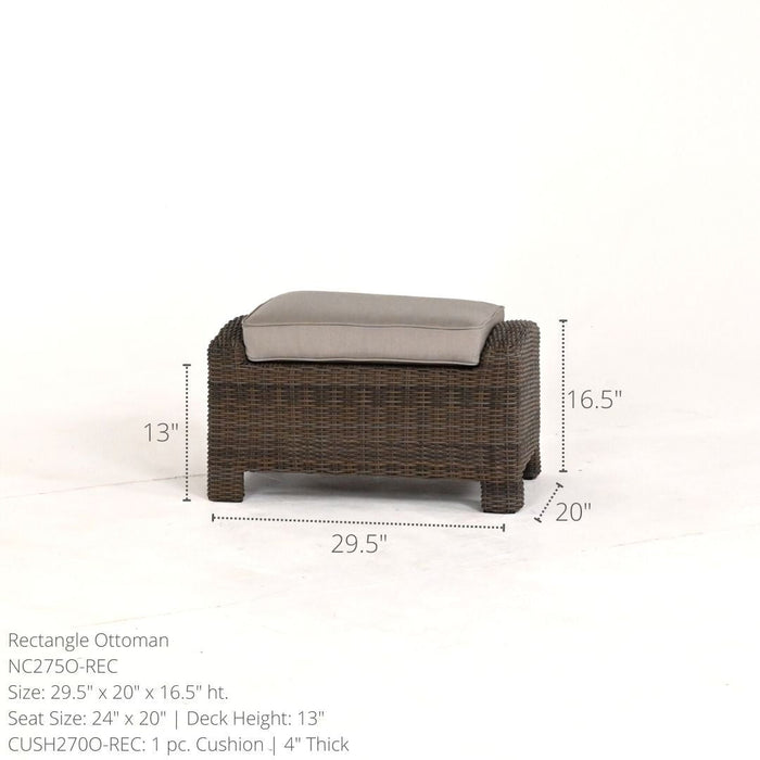 North Cape Bainbridge Rectangle Ottoman - Sullivan Hardware & Garden