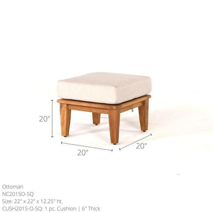 North Cape Laguna Teak Square Ottoman - Sullivan Hardware & Garden