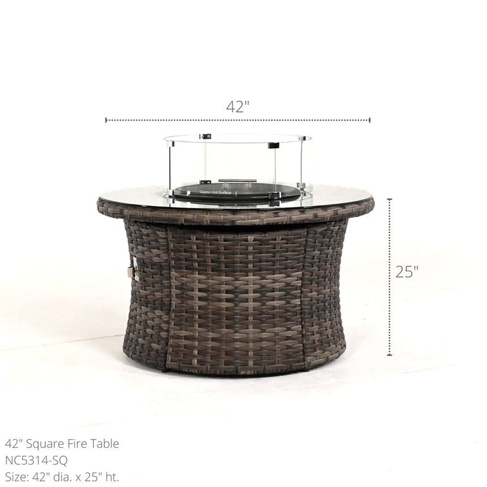 North Cape Lakeside 42" Round Woven Fire Table - Sullivan Hardware & Garden