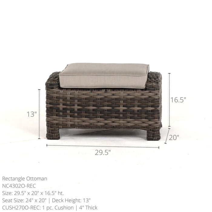 North Cape Lakeside Rectangular Ottoman - Sullivan Hardware & Garden