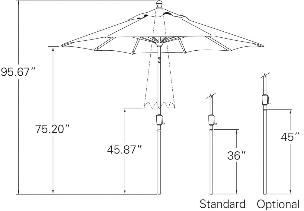 Treasure Garden 7.5' Push Button Tilt Umbrella - Sullivan Hardware & Garden