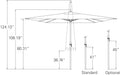 Treasure Garden 8' x 11' Crank Lift Umbrella - Bronze / Sand - Sullivan Hardware & Garden