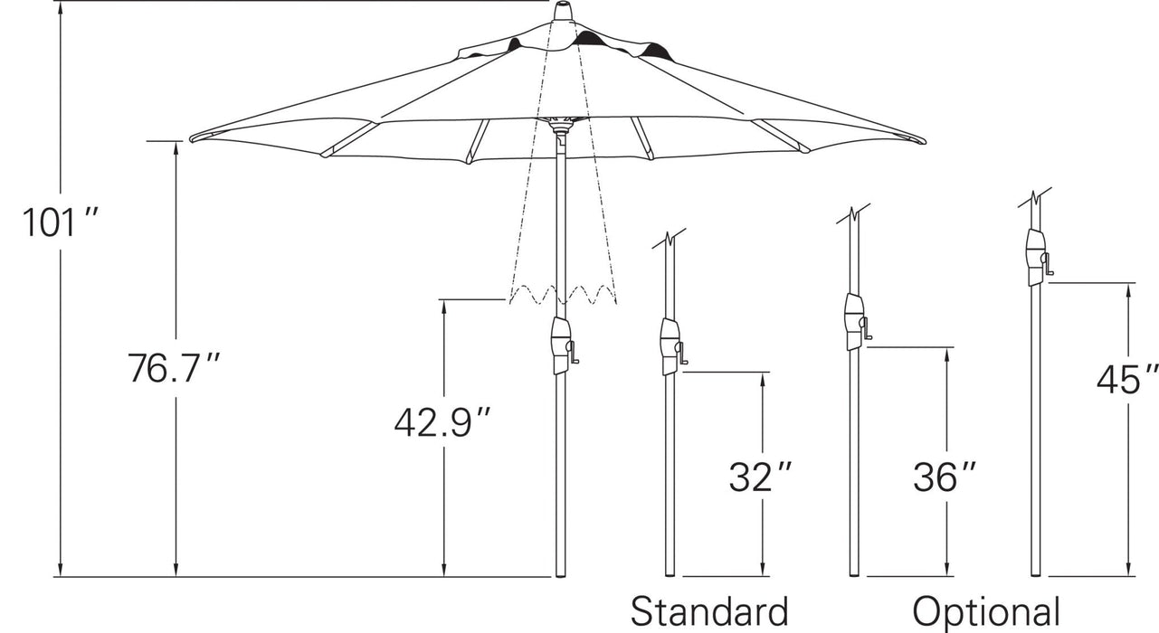 Treasure Garden 9' Auto Tilt Umbrella - Sullivan Hardware & Garden