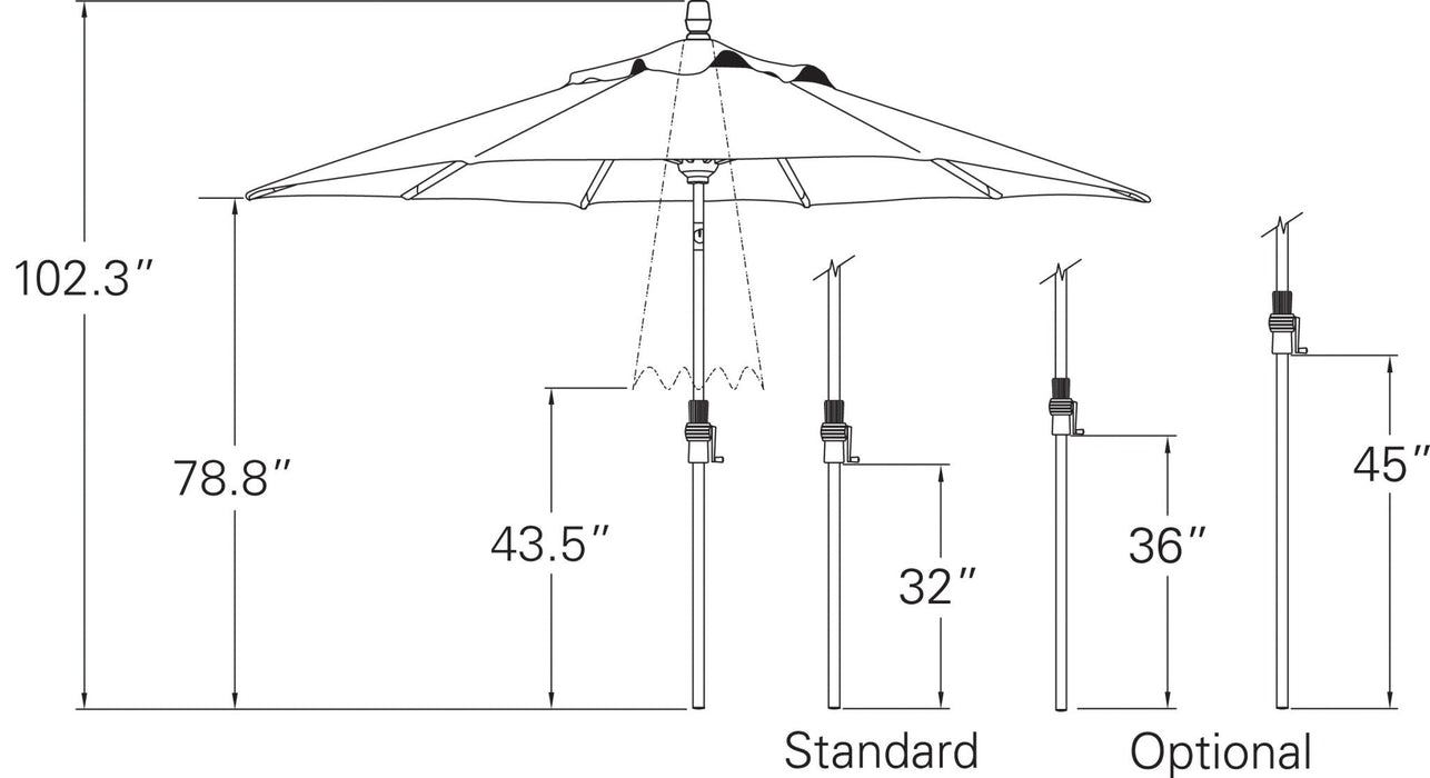 Treasure Garden 9' Collar Tilt Umbrella - Sullivan Hardware & Garden