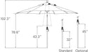 Treasure Garden 9' Starlux Collar Tilt Umbrella - Sullivan Hardware & Garden
