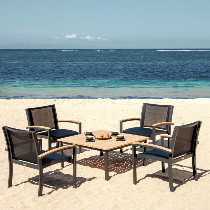 Tribeca Lounge Chairs around coffee table on a beach
