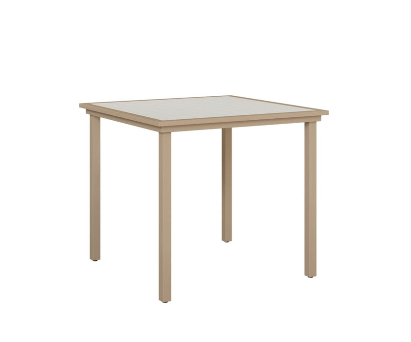 Vida 44" Square Bar Table in Sahara Speckle with White Poly Top