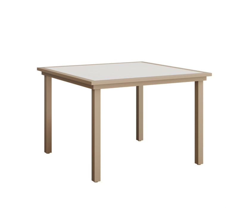 Vida 44" Square Dining Table in Sahara Speckle with White Poly Top