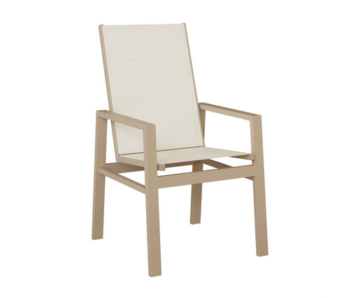 Vida High Back Sling Dining Chair in Sahara Speckle and Sailing Salt Sling